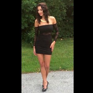 Forever 21 strapless black lace dress